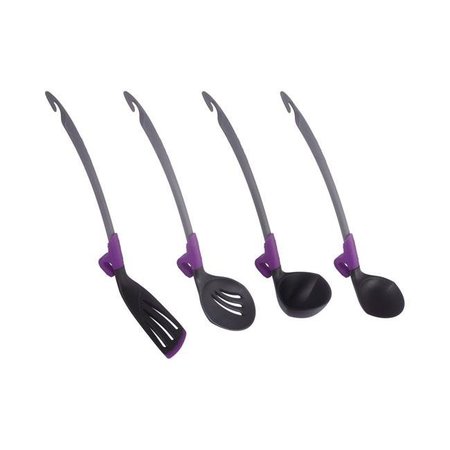 INNOVATIVE LIVING Innovative Living II-321 Kitchen Tools Set; Grey & Purple - 4 Piece II-321